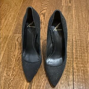Brian Atwood Black Glitter Heels